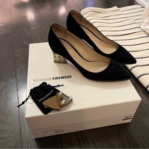 Nicholas Kirkwood Black Suede Stud heels size 7